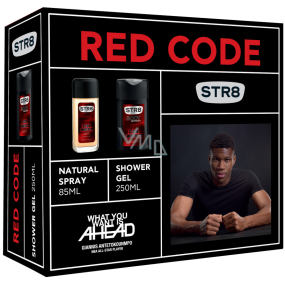 Str8 Red Code parfumovaný deodorant sklo pre mužov 85 ml + sprchový gél 250 ml, kozmetická sada