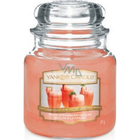 Yankee Candle White Strawberry Bellini - Biely jahodový koktail vonná sviečka Classic strednej sklo 411 g