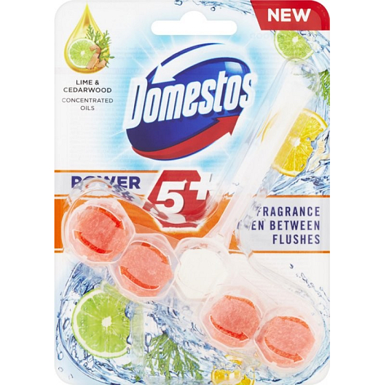 Domestos Power 5+ Lime & Cedarwood Wc pevný blok 55 g