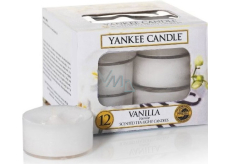 Yankee Candle Vanilla - Vanilka vonná čajová sviečka 12 x 9,8 g