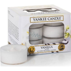 Yankee Candle Vanilla - Vanilka vonná čajová sviečka 12 x 9,8 g