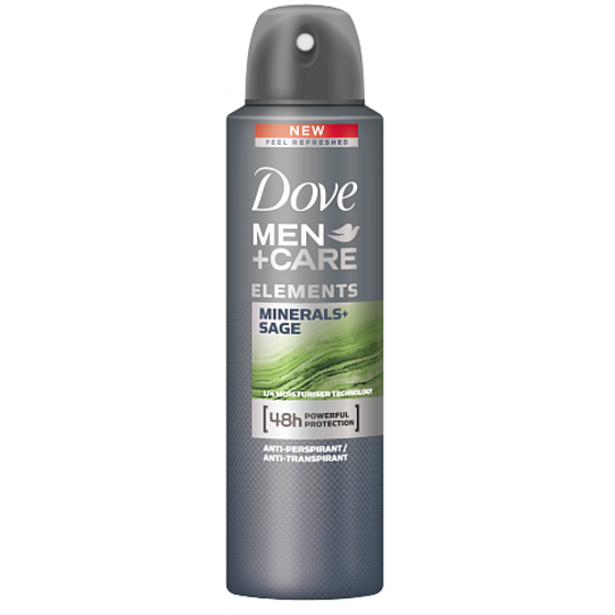 Dove Men + Care Elements Minerals & Sage antiperspirant deodorant sprej s 48-hodinovým účinkom pre mužov 150 ml