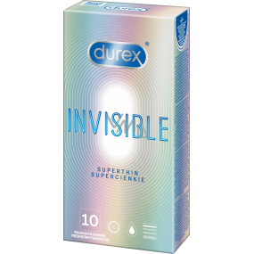 Durex Invisible Superthin najtenší kondóm, pre maximálnu citlivosť, nominálna šírka: 54 mm 10 kusov