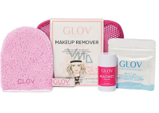 Glov Makeup Remover Travel Set Ružové rukavice na odstraňovanie make-upu + prst na odstraňovanie make-upu na rýchlu korekciu make-upu + mydlo Magnet Cleanser + háčik + kozmetická taška, kozmetická sada pre ženy