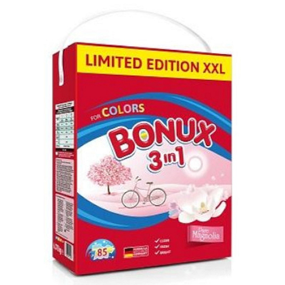 Bonux Color Pure Magnolia 3v1 prací prášok na farebnú bielizeň 85 dávok 6,375 kg