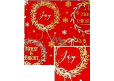 Nekupto Vianočný baliaci papier na darčeky 70 x 200 cm Tmavo červená, Merry & Bright