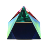 Krištáľové sklo Pyramída 40mm s farebným pokovom - ťažítko, darčeková krabička