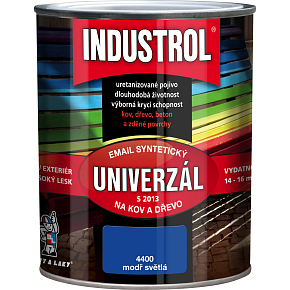 Industrol S2013 univerzál lesk vrchná farba na kov a drevo, 4400 modrá svetlá, 750 ml