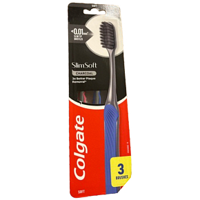 Colgate Slim Soft Charcoal zubný kartáčik 3-pack