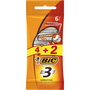 BIC 3 SENSITIVE JEDNORAZOVÝ HOLIACI STROJČEK (4+2) 3279 BIC 3 SENSITIVE JEDNORAZOVÝ HOLIACI STROJČEK (4+2) 3279