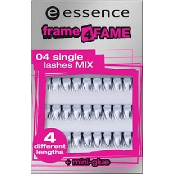 Essence Frame for Fame Umelé nalepovacie trsy 04 Single Lashes Mix 40 kusov + mini lepidlo 1 ml