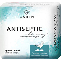Carin Antiseptic Ultra Wings tenké vložky intimky, 9 ks