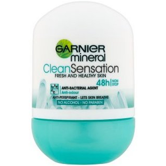 Garnier Mineral Clean Sensation 48h guličkový antiperspirant dezodorant roll-on pre ženy 50 ml
