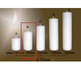 Lima Gastro hladká sviečka biela valec 70 x 150 mm 1 kus