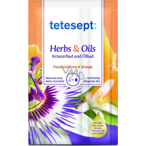 Tetesept Herbs & Oil Mučenka + Pomaranč soľ do kúpeľa s ošetrujúcimi olejmi 60 g + 15 ml