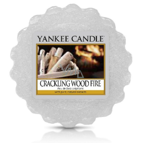 Yankee Candle Crackling Wood Fire - Praskajúce oheň v krbe vonný vosk do aromalampy 22 g