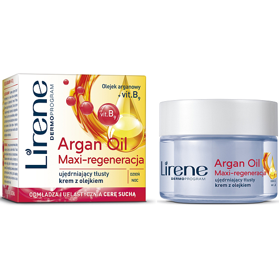 Lirene Essential Oils Argan Arganový olej intenzívny regeneračný krém pre suchú pleť 50 ml