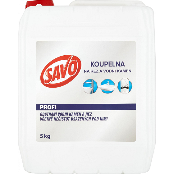 Savo Profi Kúpeľňa čistiaci prostriedok na vodný kameň, hrdzu vrátane nečistôt usadených pod nimi, na obklady, sprchovacie kúty, sanitárnu keramiku, nerezové súčasti 5 kg