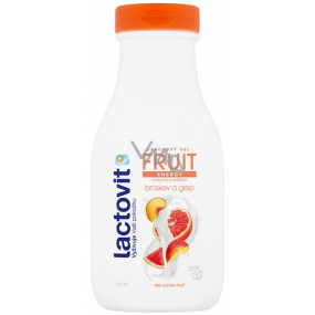 Lactovit Fruit Energy Vitalita a sviežosť broskyňa a grep sprchový gél pre suchú pleť 300 ml