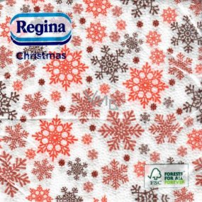 Regina Papierové obrúsky 1 vrstvové 33 x 33 cm 20 kusov Vianočný Biele, Vločky