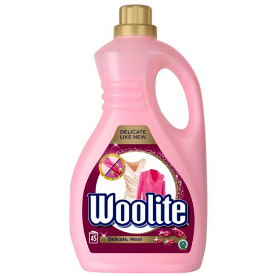 Woolite Delicate & Wool tekutý prací prostriedok na jemnú bielizeň a vlnené oblečenie 45 dávok 2,7 l