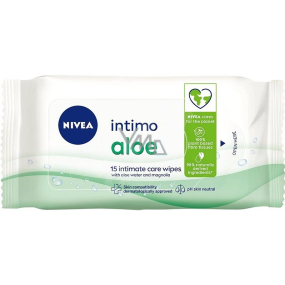 Nivea Intimo Aloe obrúsky na intímnu hygienu 15 kusov