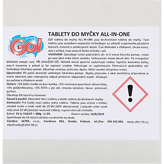 GO! All-in-One 5v1 tablety do umývačky, 60 ks