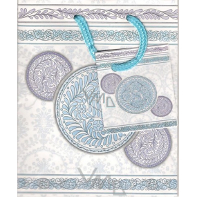 Nekupto Darčeková papierová taška 14 x 11 x 6,5 cm Ornamenty 1 kus T161 BS