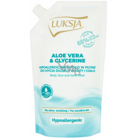 Luksja Hypo Allergenic Aloe Vera & Glycerín hypoalergénne tekuté mydlo náhradná náplň 400 ml