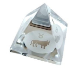 Sklenená pyramída číra, znamenie zverokruhu Býk