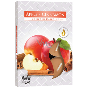 BISPOL Aura Apple-Cinnamon - Jablko a škorica vonné čajové sviečky 6 kusov