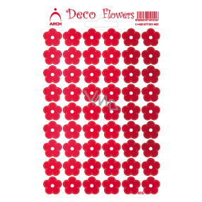 Arch Holografické dekoračné samolepky kvety červené
