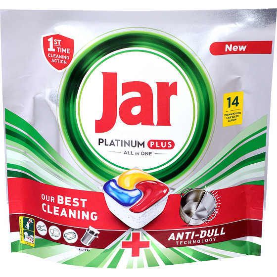 Jar Platinum Plus kapsule do umývačky riadu 14 kusov