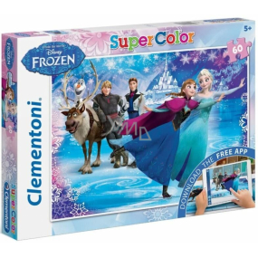 Clementoni Puzzle SuperColor Disney Ľadové kráľovstvo 60 dielikov, odporúčaný vek 5+