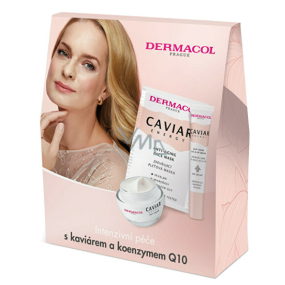 Dermacol Caviar Energy Day Cream spevňujúci denný krém 50 ml + Face Mask spevňujúca maska na tvár 2 x 8 ml + Eye and Lip Cream spevňujúci krém na oči a pery 15 ml, kozmetická sada pre ženy