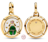 Charm Striebro 925 Mini medailón chrobák Skarabeus, prívesok na náramok zviera