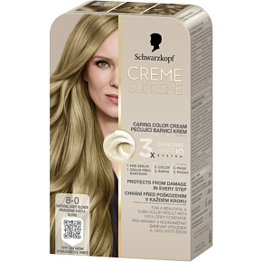Schwarzkopf Creme Supreme farba na vlasy 8-0 prirodzená svetlá blond 60 ml