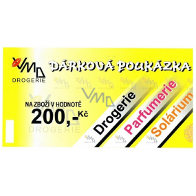 Darčekový poukaz VMD Drogéria na nákup tovaru v hodnote 200 Kč