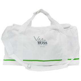 Hugo Boss Sport Bag Taška športová biela zelený pruh 50 x 25 x 27 cm