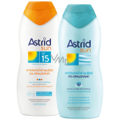 Astrid Sun OF15 hydratačné mlieko na opaľovanie 200 ml + Sun Hydratačné mlieko po opaľovaní 200 ml, duopack