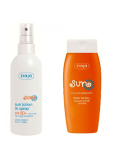 Ziaja Sun SPF 50+ UVA/UVB vodeodolné mlieko na opaľovanie sprej 170 ml + aktivátor opaľovania s tyrozínom 150 ml, duopack