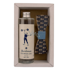 Bohemia Gifts Sportsman sprchový gél 250 ml + drevený motýlik, pre mužov kozmetická sada