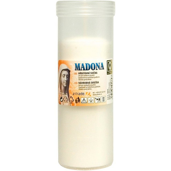 Madona Cintorínska sviečka vklad lisovaná biela 3 dni 240 g