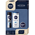 Nivea Men Skin Diver Sensitive sprchový gél 250 ml + Black & White Invisible Fresh antiperspirant sprej 150 ml + krém 30 ml, kozmetická sada