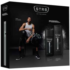 Str8 Rise parfumovaný deodorant sklo pre mužov 75 ml + sprchový gél 250 ml, kozmetická sada