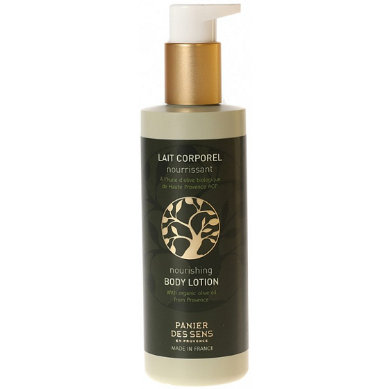 Panier des Sens Oliva obohatené o antioxidačný, organický olivový olej z Provence telové mlieko dávkovač 200 ml