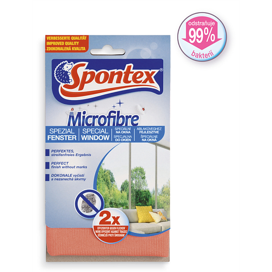 Spontex Microfibre Window utierka z mikrovlákna na okná 34 x 34 cm