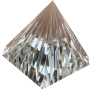 Krištáľové sklo Pyramída ryhovaná 50 mm - ťažítko