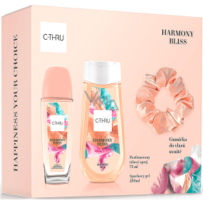 C-Thru Harmony Bliss parfumovaný dezodorant 75 ml + sprchový gél 250 ml + gumička do vlasov, darčeková sada pre ženy