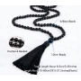 108 Mala Onyx náhrdelník meditačné šperky, prírodný kameň, viazaný strapec, korálik 8 mm